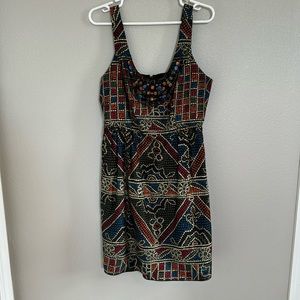 Anthropologie dress w jeweled neckline, sz 12, 39” length, 19” across underarm
